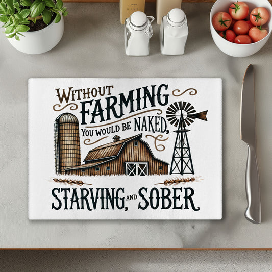 Without Farming Glass Chopping Cutting Board
