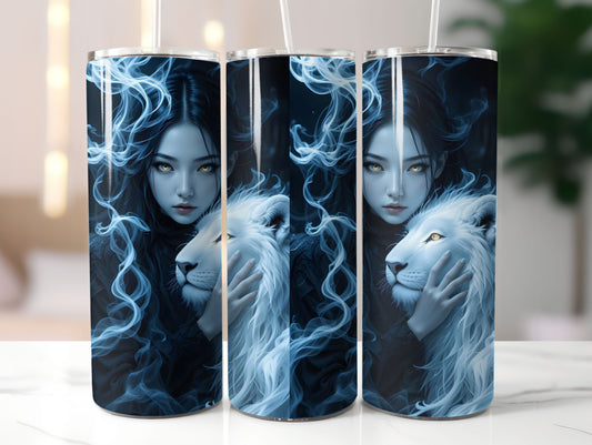 Woman and White Lion (1) 20oz Tumbler