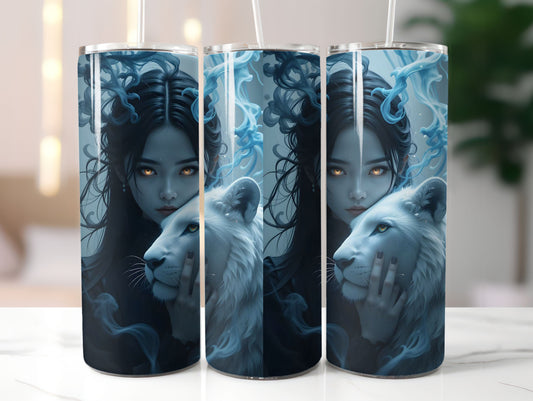 Woman and White Lion (2) 20oz Tumbler