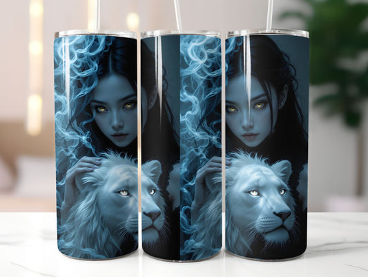 Woman and White Lion (3) 20oz Tumbler