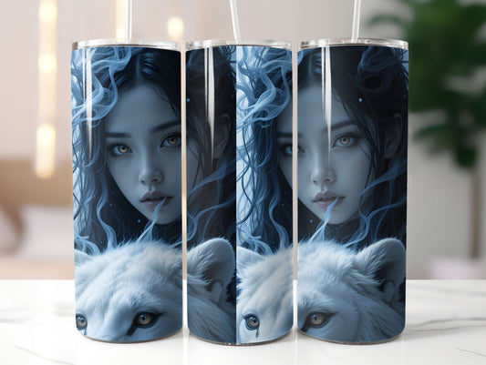 Woman and White Lion (4) 20oz Tumbler