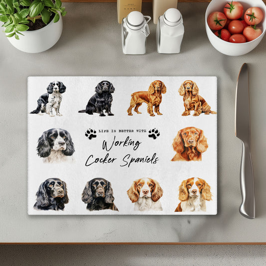 Working Cocker Spaniel Dog Life is Better with Chopping Cutting Board or Coaster