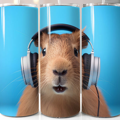 Capybara with Headphones 20oz Tumbler