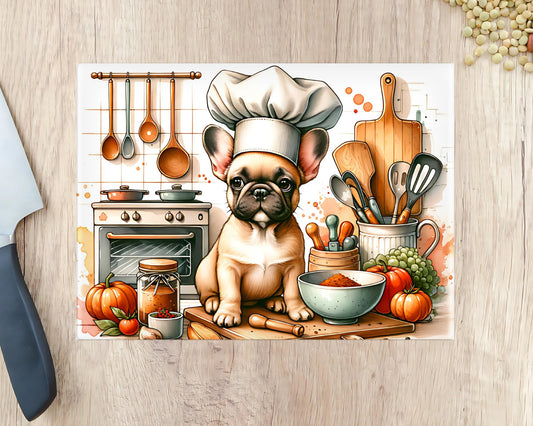 Frenchie Chef Chopping Cutting Board