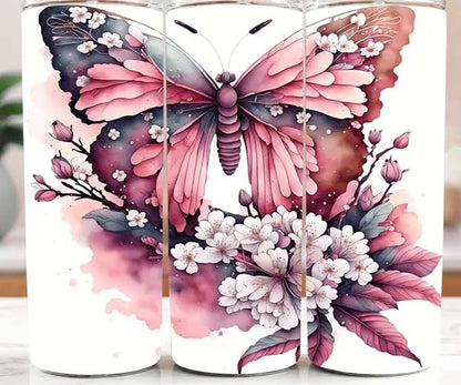 Pink and Black Butterfly2 20oz Tumbler