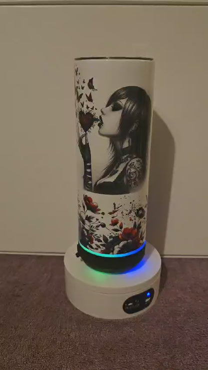 Girl Hearts and Butterflies 20oz Bluetooth Speaker Tumbler