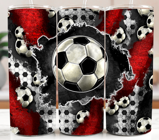Football Red and Black 20oz Tumbler